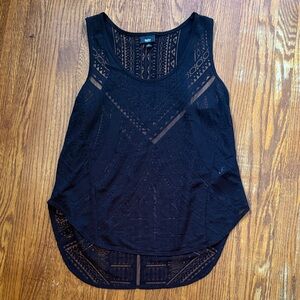 Black Lace Sleeveless Top Large
